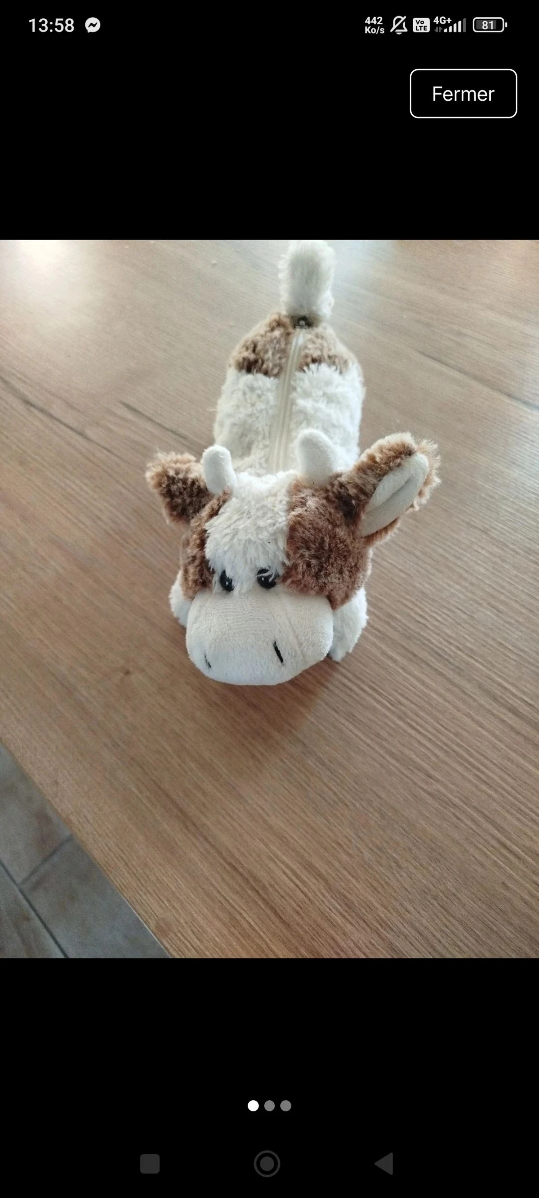 Trousse vache peluche 
